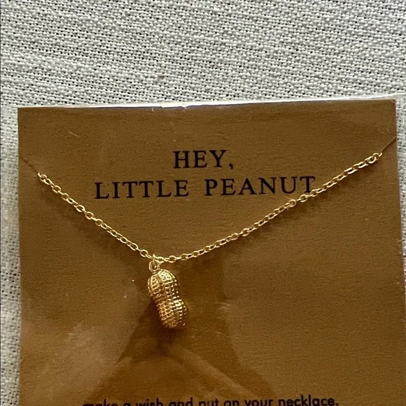 Gold Peanut Charm Necklace - Picture 3 of 4